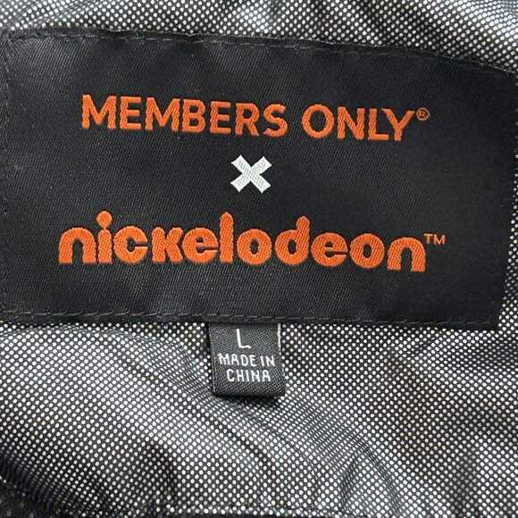 Members Only Nickelodeon Jacket Mens Large Cartoon Print Hooded Windbreaker 90s - Picture 11 of 13
